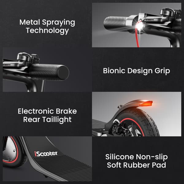 iScooter i9M Elscooter 42V 7.5Ah Litiumbatteri 500W Motor 35KM Höghastighetsstöd APP 30km Lång Räckvidd Elscooter