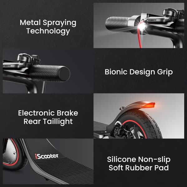 iScooter i9M Elscooter 42V 7.5Ah Litiumbatteri 500W Motor 35KM Höghastighetsstöd APP 30km Lång Räckvidd Elscooter