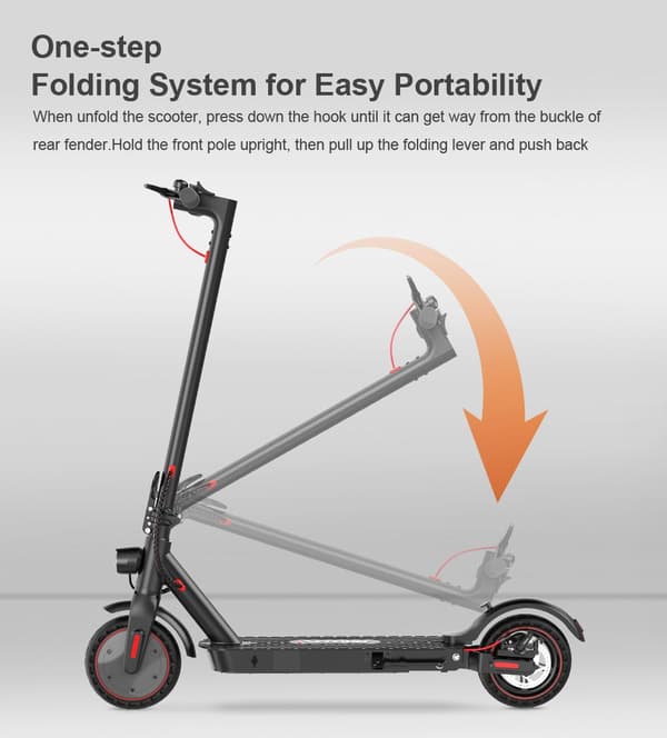 iScooter i9Pro Elscooter 350W Motor 36V 7.5Ah Hopfällbar Scooter 30km/h Maxhastighet 8.5 tums bikakeformade däck Elscooter