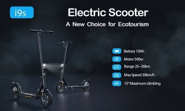 iScooter i9s Elscooter 36V 10Ah Litiumbatteri 500W Motor 10-tums luftfyllda däck Maxhastighet 35 km/h Elscooter