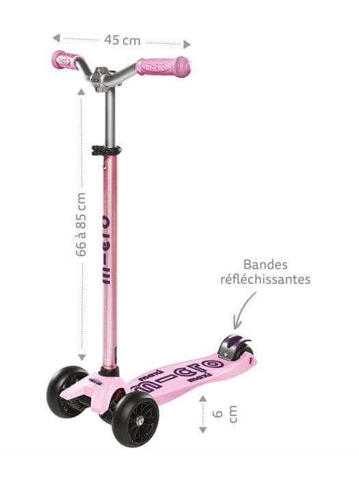 3-hjulig barnskoter - Maxi Deluxe Pro Pink - MICRO - Fritid
