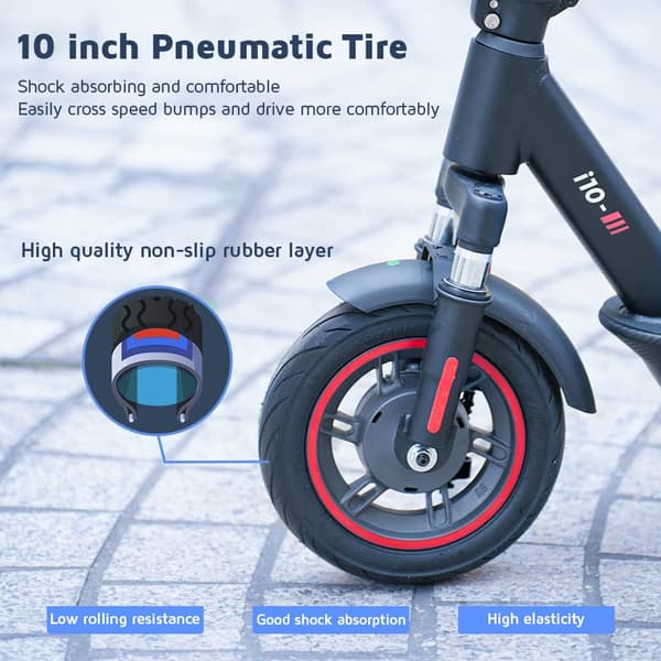 iScooter i10 Elscooter 650W Motor 42V 15Ah Max räckvidd 45km Hastighet 40 km/h Elscooter med app