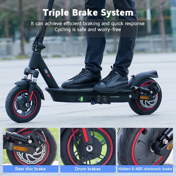 iScooter i10 Elscooter 650W Motor 42V 15Ah Max räckvidd 45km Hastighet 40 km/h Elscooter med app