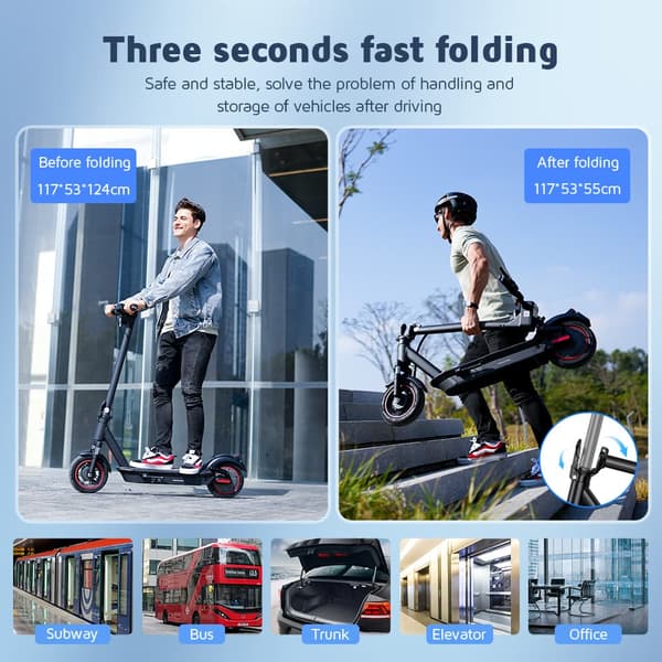 iScooter i10 Max 750W Motor 18Ah Batteri 10 Tums Luftdäck Max Räckvidd 96km Hastighet 45 km/h Elscooter med APP