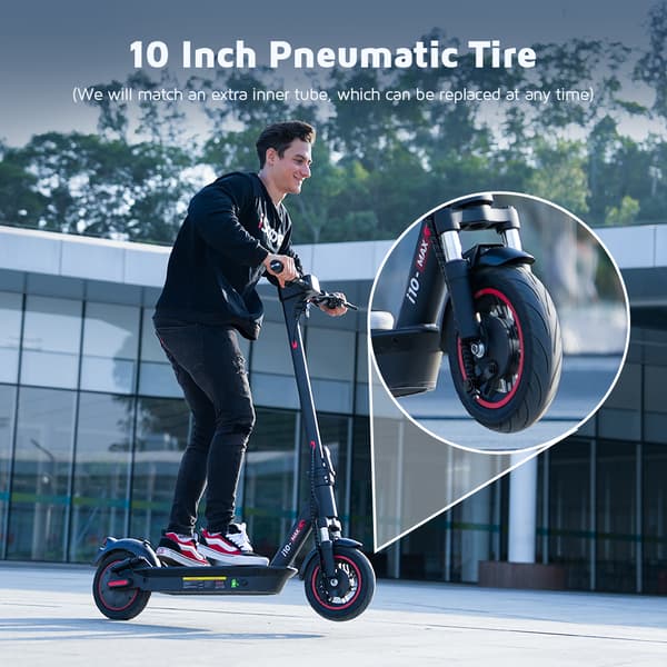 iScooter i10 Max Elscooter 750W Borstlös Motor 48V 18Ah 10 Tums Däck 96 km Max Räckvidd med APP Hopfällbar Kickscooter