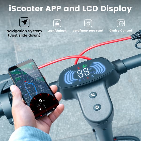 iScooter i10 Pro Elscooter 800W Motor 48V 15Ah Litiumbatteri 10 Tums Däck med Appkontroll Elscooter