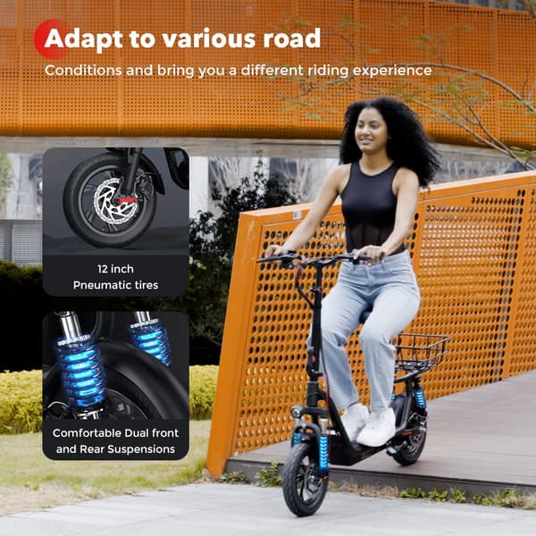 iScooter i12 36V 7,5Ah Batteri 500W Motor 12 Tums Pneumatiska Däck Max Räckvidd 35 km Hastighet 25 km/h Elscooter med APP