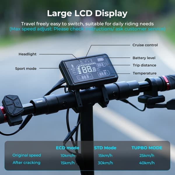 iScooter iX3 48V 10Ah Batteri 800W Motor 10 Tums Sugrörslösa Terrängdäck Max Räckvidd 40km Hastighet 40 km/h Elscooter med APP