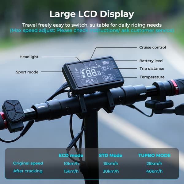 iScooter iX3 800W Motor 48V 10Ah Batteri 10 Tums Sugrörslösa Terrängdäck Max Räckvidd 40km Hastighet 40 km/h Elscooter med APP