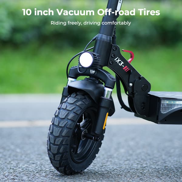 iScooter iX3 800W Motor 48V 10Ah Batteri 10 Tums Sugrörslösa Terrängdäck Max Räckvidd 40km Hastighet 40 km/h Elscooter med APP