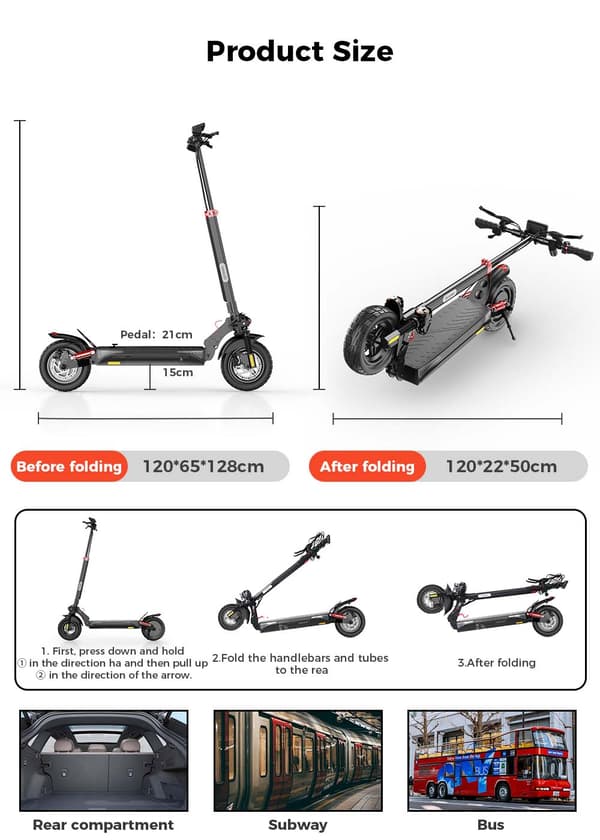 iScooter iX4 48V 15Ah Batteri 800W Motor 10-tums Däck Max Räckvidd 45 km Hastighet 45 km/h Elscooter med APP