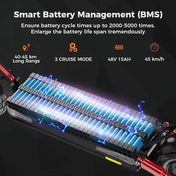 iScooter iX4 Elscooter 48V 15Ah Batteri 800W Motor 10-tums Däck 45 km Räckvidd Elscooter 45 km/h Hastighet