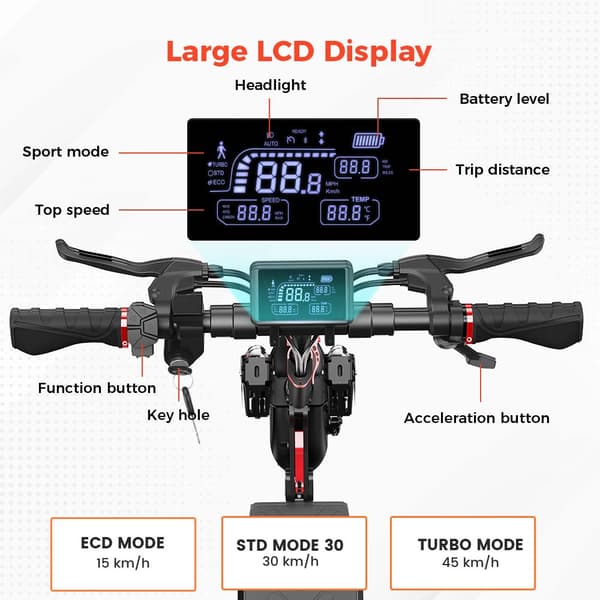 iScooter iX4 Elscooter 48V 15Ah Batteri 800W Motor 10-tums Däck 45 km Räckvidd Elscooter 45 km/h Hastighet