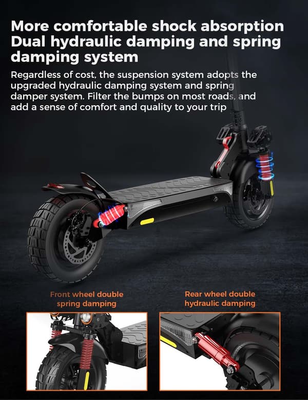 iScooter iX4 Elscooter 48V 15Ah Batteri 800W Motor 10-tums Däck 45 km Räckvidd Elscooter 45 km/h Hastighet