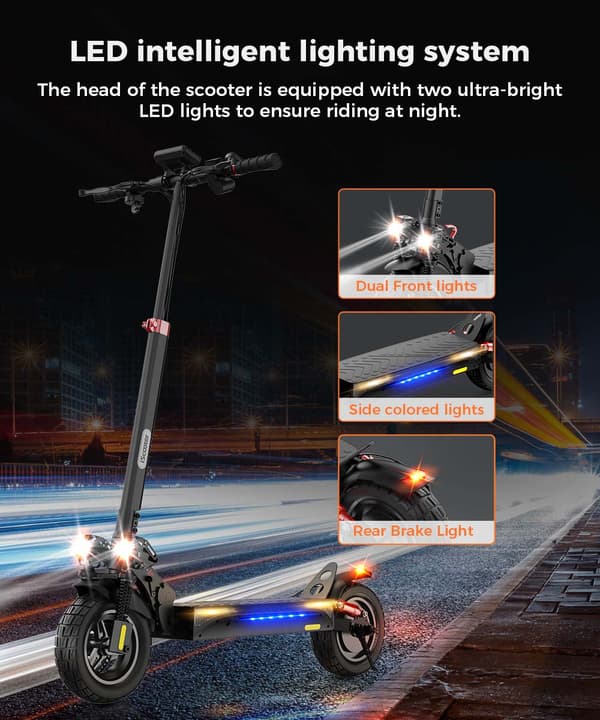 iScooter iX4 Elscooter 48V 15Ah Batteri 800W Motor 10-tums Däck 45 km Räckvidd Elscooter 45 km/h Hastighet