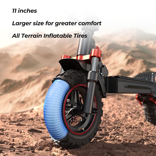 iScooter iX5S Elscooter 1000W Motor 48V 15Ah 11 Tums Däck 45km/h Hastighet 65KM Max Räckvidd Terräng Elscooter