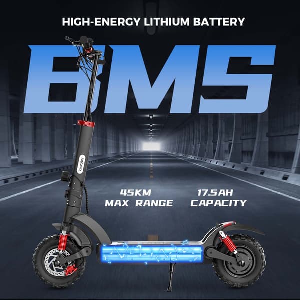 iSkoter iX6 48V 17.5Ah batteri 1000W motor 11 tums offroad pneumatiskt däck Max räckvidd 45km hastighet 45 km / h E-scooter