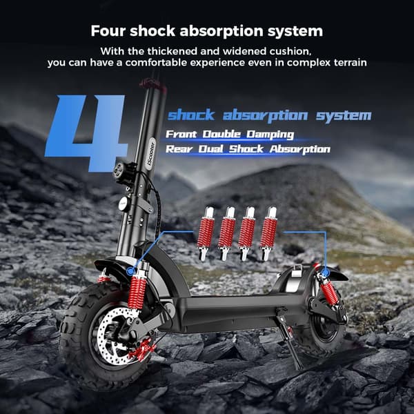 iSkoter iX6 48V 17.5Ah batteri 1000W motor 11 tums offroad pneumatiskt däck Max räckvidd 45km hastighet 45 km / h E-scooter