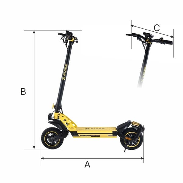 Elscooter Manta XRIDER F10 Gul Svart 800 W