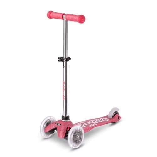 Trehjulig sparkcykel - Mikro mobilitet - MMD208 - Rosa glitter - LED - 1,95 kg