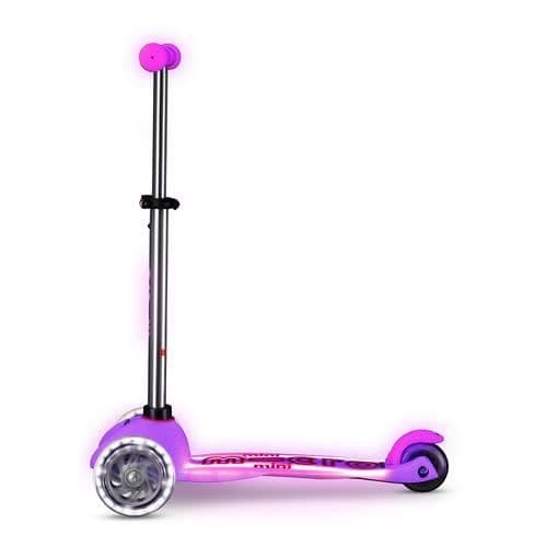 Trottinette - Mikromobilitet - Mini Micro Deluxe Glow LED Plus - Rosa - 3 hjul - 1,95 kg
