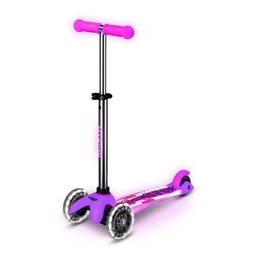 Trottinette - Mikromobilitet - Mini Micro Deluxe Glow LED Plus - Rosa - 3 hjul - 1,95 kg Rosa