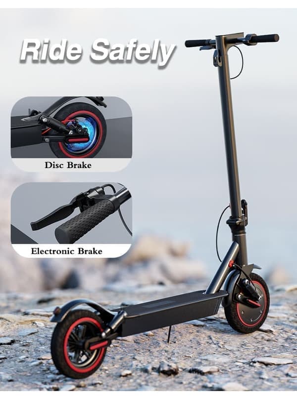Lamtier T1 Pro 10'' foldbar elektrisk løbehjul, 350W motor, 10,4AH batteri, forhjulstræk, støddæmpere for og bag