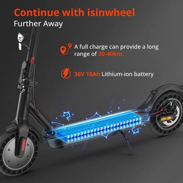 El-løbehjul iSinwheel E9T Max - 10" - 500W 36V 10Ah - APP-styring