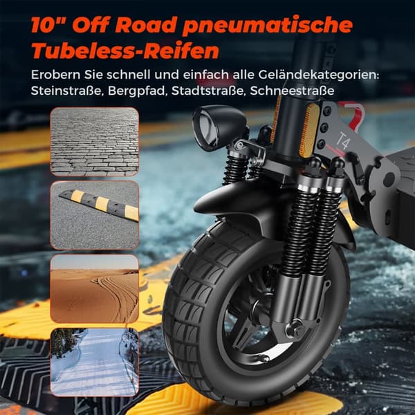 El-løbehjul iSinwheel T4 - 10" - 500W 48V 12.5Ah - APP-styring