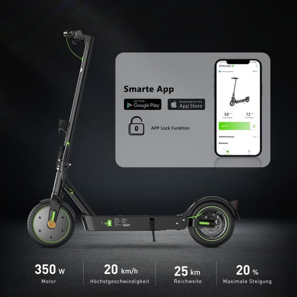 Sähköpotkulauta iSinwheel S9Pro - 8,5" - 330W 36V 7,5Ah - Sovellusohjaus - Takajousitus