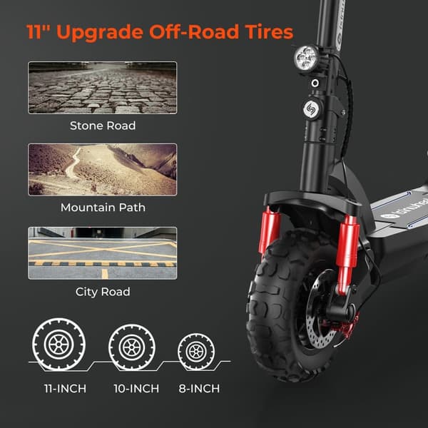 iSinwheel GT2 Sammenklappelig Off-Road El-Scooter - 800W 48V 15Ah - 11-Tommer