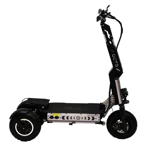 Trehjulet elektrisk løbehjul OOTD T30, 3200W, dobbelt motor, med dobbelt oplader, sort