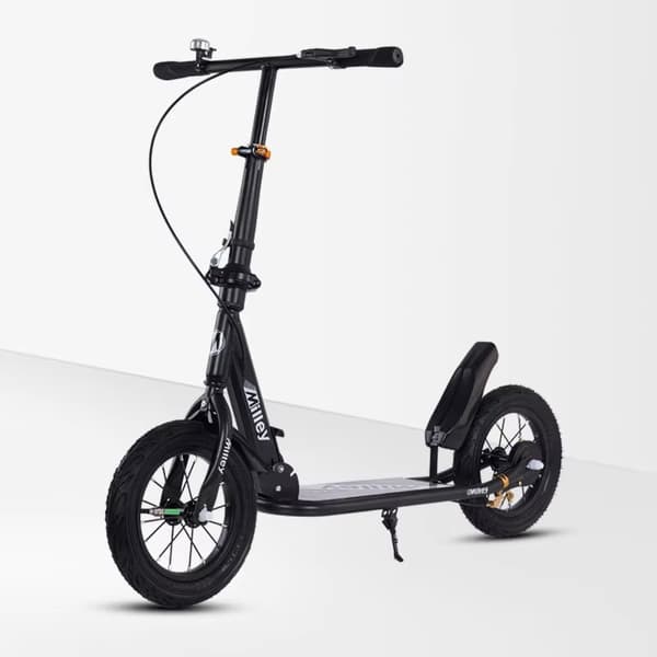 Scooter med store oppustelige hjul 30 cm håndbremse børn voksne