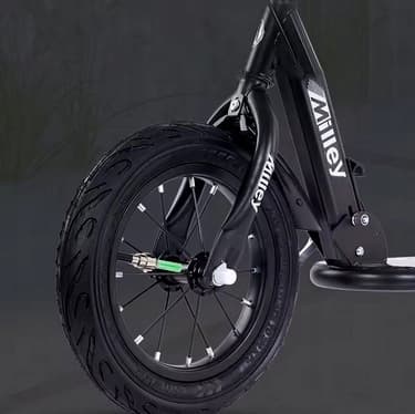 Scooter med store oppustelige hjul 30 cm håndbremse børn voksne