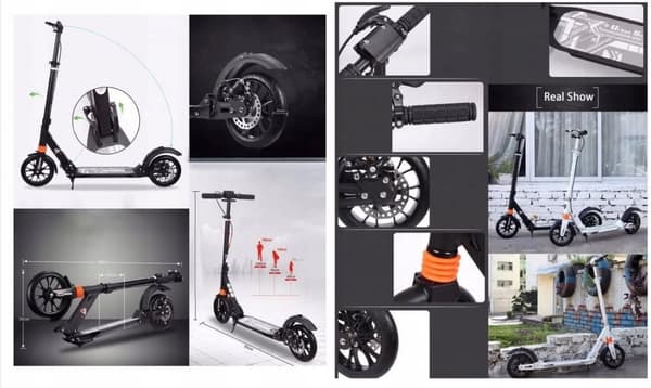 STADSCOOTER FÖR BARN OCH VUXNA STADSTÖTDÄMPARE MED SKIVOR