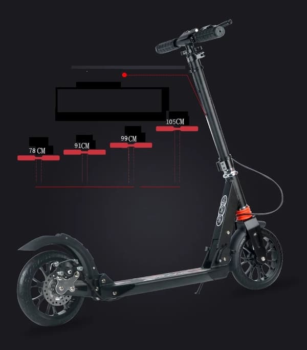 STADSCOOTER FÖR BARN OCH VUXNA STADSTÖTDÄMPARE MED SKIVOR