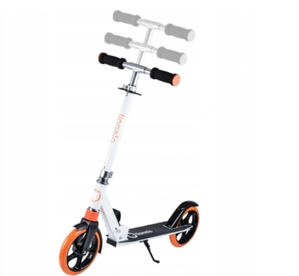 STOR SCOOTER VIT HOPPLÅBAR TVÅHJUL STORA HJUL