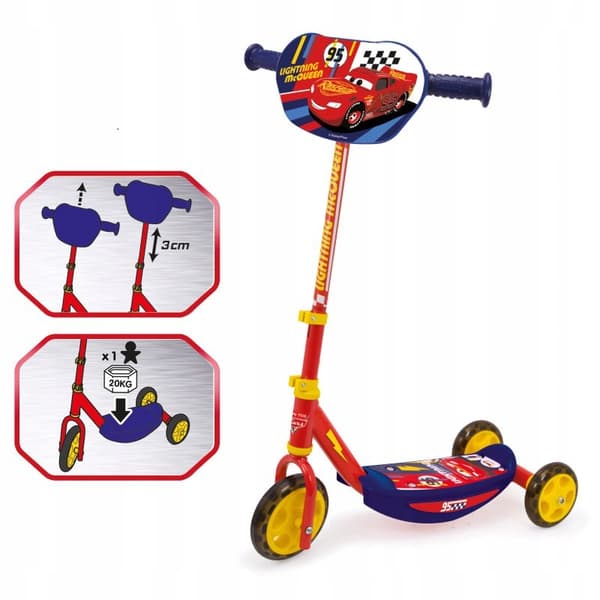 SMOBY Trehjulig Scooter BILAR Disney TREHJULING