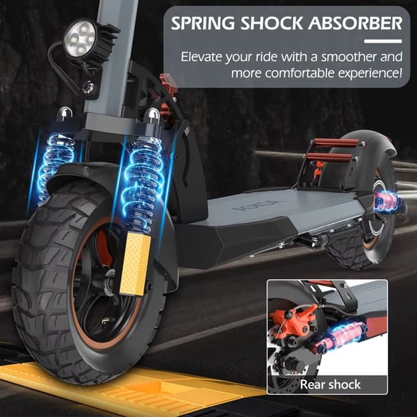 AOKDA A1 Foldbar Elektrisk Løbehjul, 800W Motor, 48V 12.5Ah Batteri, 10-tommers Offroad Dæk El-scooter, 45 km/t Max Hastighed, Skivebremse