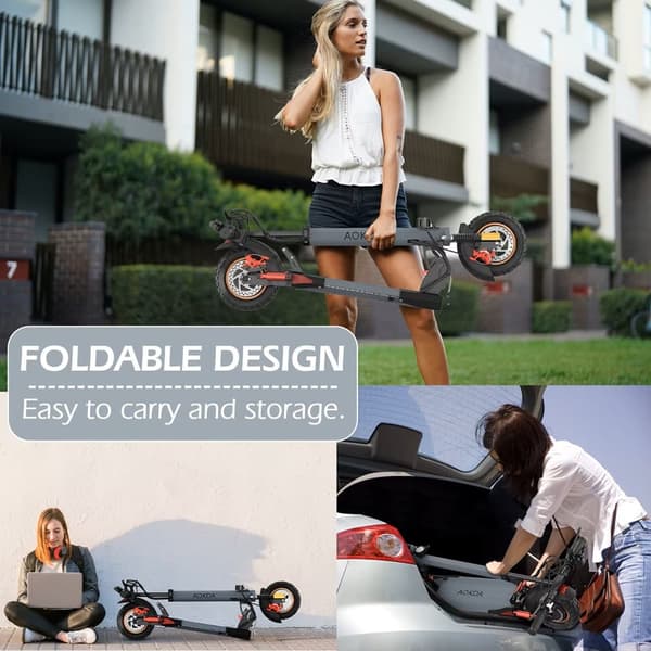 AOKDA A1 Foldbar Elektrisk Løbehjul, 800W Motor, 48V 12.5Ah Batteri, 10-tommers Offroad Dæk El-scooter, 45 km/t Max Hastighed, Skivebremse