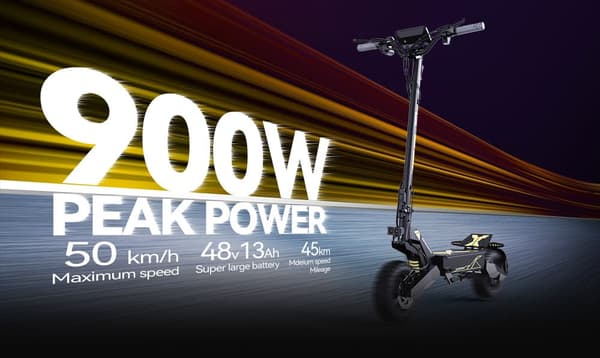 OOTD T10 off-road scooter 500W, 48V13AH batteri, 11" dæk, tophastighed 50 km, rækkevidde 35-45 km, skivebremser for og bag, foldbar elektrisk scooter