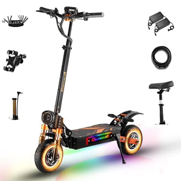 Offroad El-Scooter CHEEVALRY S10, 2*1600W, Dobbelt Motor, 52V 33Ah, Sort