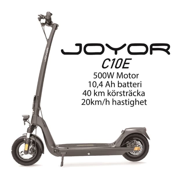 JOYOR C10E 500W motor, 10-tums däck, 48V 10,4Ah batteri, maxhastighet 20 km/h, max körsträcka 40 km/h elscooter
