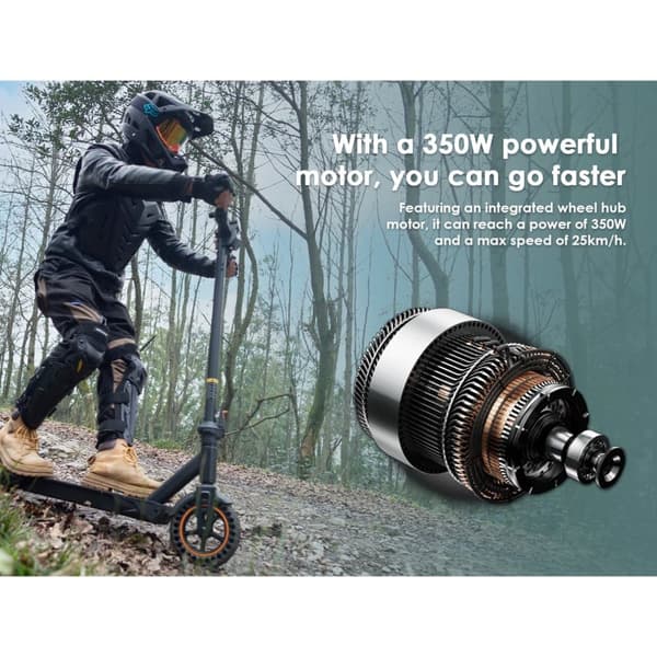 KuKirin S1 Max taitettava sähköskootteri 8 tuumaa, 350 W moottori, 36 V 10,4 AH akku, huippunopeus 30 km/h, kantama 39 km, 3-nopeuksinen tila