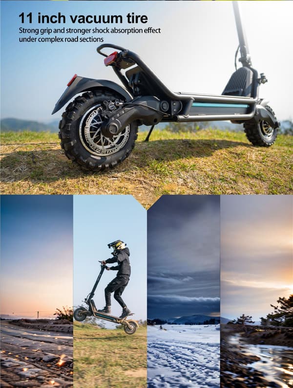 JOYOR E6-S 2*1600W dubbla motorer, 11-tums däck, 60V 31,5Ah batteri, maxhastighet 80 km/h, 100 km maximal körsträcka elscooter