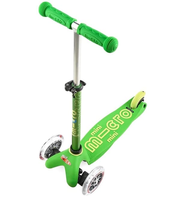 Mikro trehjulig scooter/rider Mini 3in1 Deluxe Grön