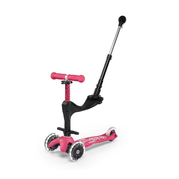 Mikroløbehjul Mini 3i1 Deluxe Plus LED pink Lyserød