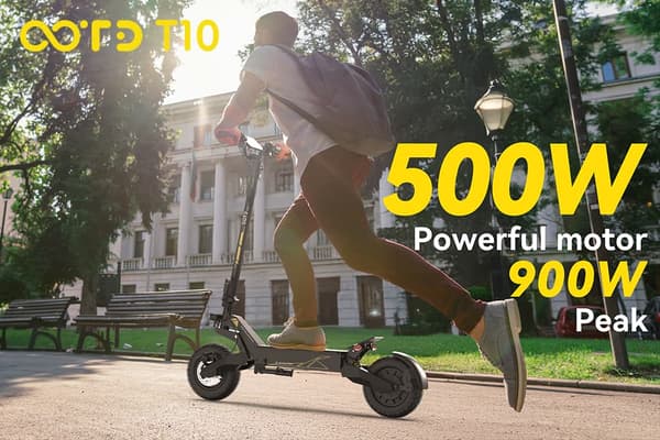 OOTD T10 foldbar elektrisk scooter 500W, 48V13AH batteri, 11" terrængående dæk, tophastighed 50 km, rækkevidde 35-45 km, skivebremser for og bag