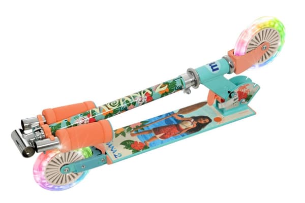 Moana hopfällbar sparkcykel med lysande hjul till barn
