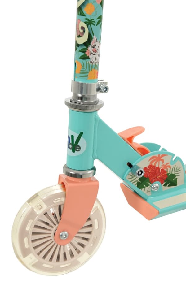 Moana hopfällbar sparkcykel med lysande hjul till barn